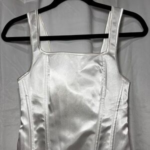 White Satin Corset Top